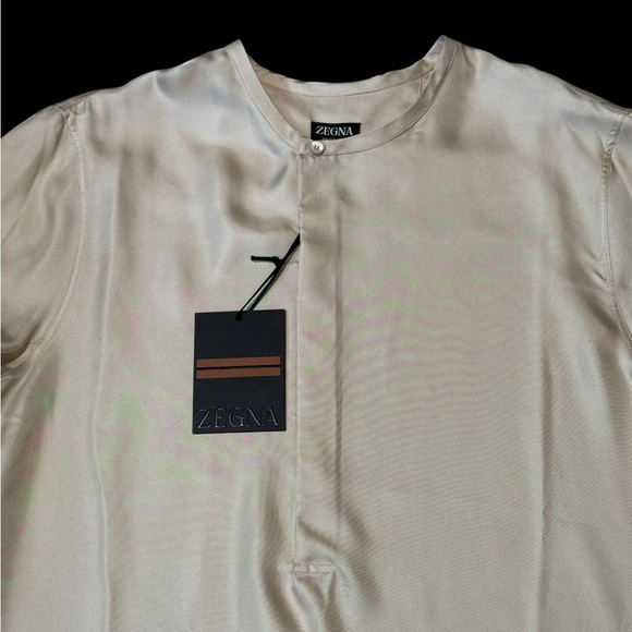ZEGNA***Silk Taupe Shirt****Medium $788 NWT - Picture 2 of 6
